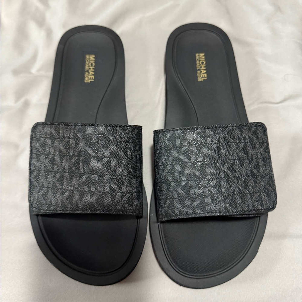 Michael Kors Black Slide Sandals for women